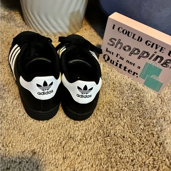 Adidas Kids Black and White Striped Sneakers - Picture 3 of 5